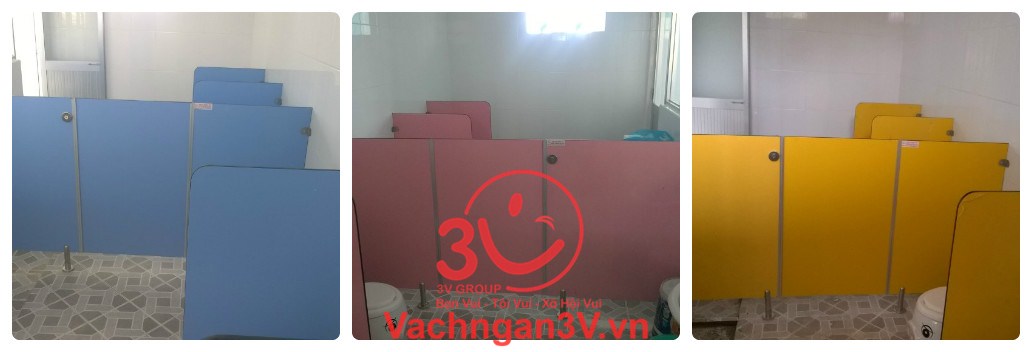 Màu sắc vách ngăn vệ sinh cho các em